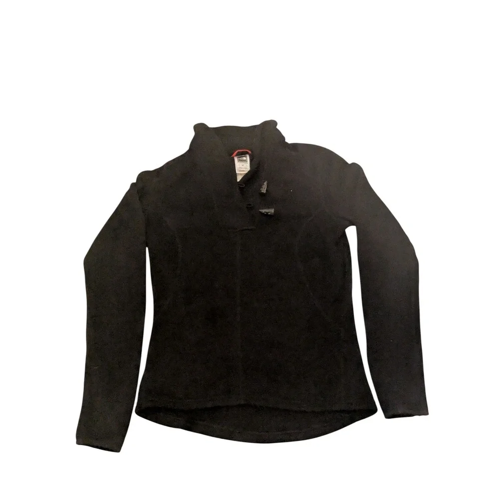 The‎ North Face Fleece Pullover Snap Mock Neck Soft Lightweight Black S - Picture 5 of 13
